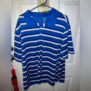 George mens polo 3XL short sleeve royal blue white and black 100% polyester